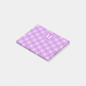 Monogram lilac purple circles pattern post-it® notes (Schuin)