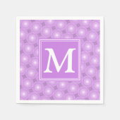 Monogram lilac purple circles pattern servetten (Voorkant)