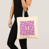 Monogram lilac purple circles pattern tote bag (Voorkant (product))