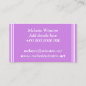 Monogram lilac purple circles pattern visitekaartje (Achterkant)