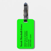 Monogram Lime Green Art Deco Scallop Fish Scales Bagagelabel (Achterkant verticaal)