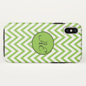 Monogram Lime Green Chevron Modern Case-Mate iPhone Case (Achterkant (horizontaal))