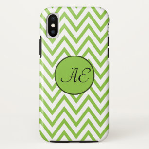 Monogram Lime Green Chevron Modern Case-Mate iPhone Case