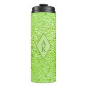 Monogram Lime Green Faux Glass Mosaic Thermosbeker (Voorkant)