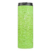 Monogram Lime Green Faux Glass Mosaic Thermosbeker (Achterkant)