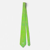 Monogram Lime Green gemarmerde Art Stropdas (Voorkant)