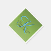 Monogram Lime Green Weddenschap Servet (Hoek)