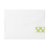 Monogram Lime Green White Trendy Polka Dot Pattern Omwikkelbaar Adreslabel (Achterkant)