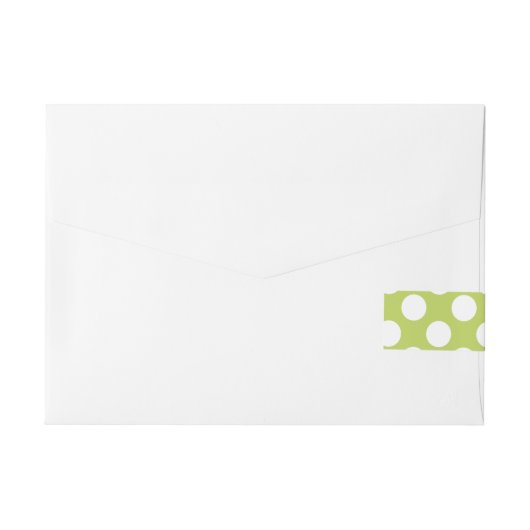 Monogram Lime Green White Trendy Polka Dot Pattern Omwikkelbaar Adreslabel (Achterkant)