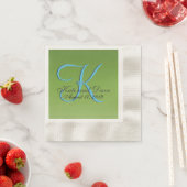 Monogram lime groene bruiloft servet (Insitu)