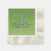 Monogram lime groene bruiloft servet (Voorkant)