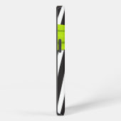Monogram Lime Zwart Wit Zebra Gestreept iPad Air iPhone Hoesje (Rechterkant)