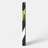 Monogram Lime Zwart Wit Zebra Gestreept iPad Air iPhone Hoesje (Linkerkant)