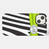 Monogram Lime Zwart Wit Zebra Gestreept iPad Air iPhone Hoesje (Achterkant horizontaal)