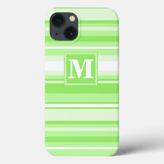 Monogram limegroene strepen Case-Mate iPhone hoes (Achterkant)