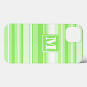 Monogram limegroene strepen Case-Mate iPhone hoes (Achterkant (horizontaal))