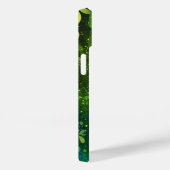 Monogram limoen groen bos faux glitter Case-Mate iPhone case (Achterkant / Rechts)