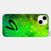 Monogram limoen groen bos faux glitter Case-Mate iPhone case (Achterkant (horizontaal))