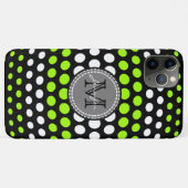 Monogram limoen- & White Polka Dots Pattern Case-Mate iPhone Case (Achterkant (horizontaal))