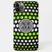 Monogram limoen- & White Polka Dots Pattern Case-Mate iPhone Case (Achterkant)