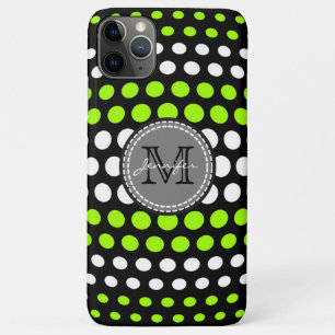 Monogram limoen- & White Polka Dots Pattern Case-Mate iPhone Case