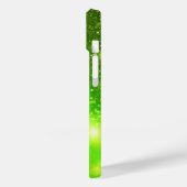 Monogram limoengroen holografisch glitter Case-Mate iPhone case (Achterkant / Links)