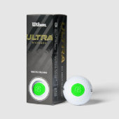 Monogram limoengroen met stippen golfballen (Verpakking)
