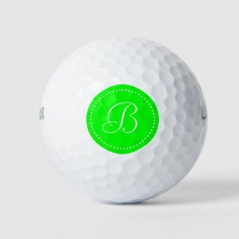 Monogram limoengroen met stippen golfballen