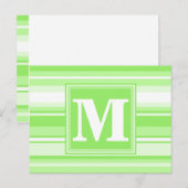 Monogram limoengroene strepen briefkaart (Voorkant / Achterkant)