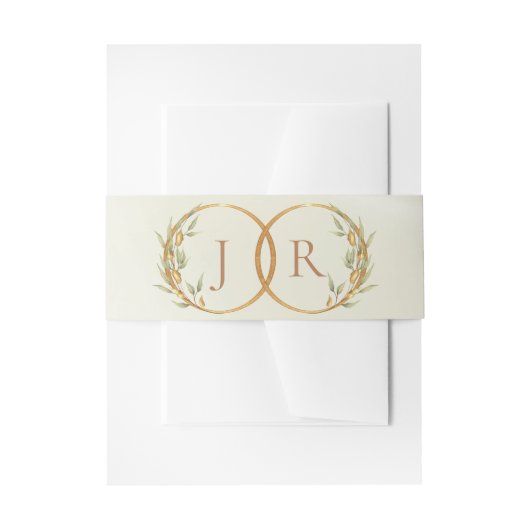 Monogram & Lint - Crème Uitnodigingen Wikkel (Voorkant Voorbeeld)