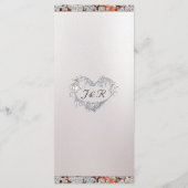 Monogram, Lint & Glitter - Koperen bruiloft Menu (Achterkant)