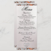 Monogram, Lint & Glitter - Koperen bruiloft Menu (Voorkant / Achterkant)