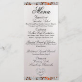 Monogram, Lint & Glitter - Koperen bruiloft Menu (Voorkant)