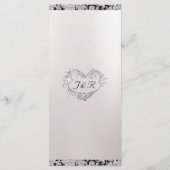 Monogram, lint & glitter - Paarse bruiloft Menu (Achterkant)