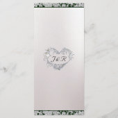 Monogram, lint & glitter - Smaragdgroene bruiloft Menu (Achterkant)