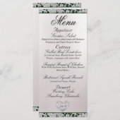 Monogram, lint & glitter - Smaragdgroene bruiloft Menu (Voorkant / Achterkant)
