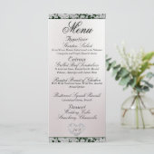 Monogram, lint & glitter - Smaragdgroene bruiloft Menu (Staand voorkant)
