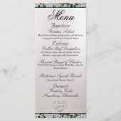 Monogram, lint & glitter - Smaragdgroene bruiloft Menu (Voorkant)