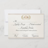 Monogram, Lint & Kant - Crème RSVP Kaartje (Achterkant)
