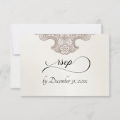Monogram, Lint & Kant - Crème RSVP Kaartje (Voorkant)