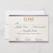 Monogram, Lint & Kant - Lavendel RSVP Kaartje (Achterkant)