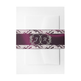 Monogram, Lint & Kant - Paarse Uitnodigingen Wikkel