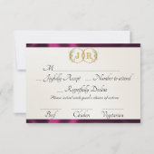 Monogram, Lint & Kant - Plum RSVP Kaartje (Achterkant)
