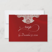 Monogram, Lint & Kant - Rood RSVP Kaartje (Voorkant)