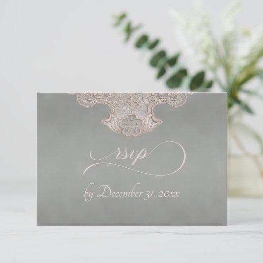Monogram, Lint & Kant - Salie RSVP Kaartje (Staand voorkant)