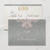 Monogram, Lint & Kant - Salie RSVP Kaartje (Voorkant / Achterkant)