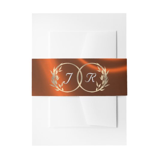 Monogram & lint - koper uitnodigingen wikkel (Voorkant Voorbeeld)