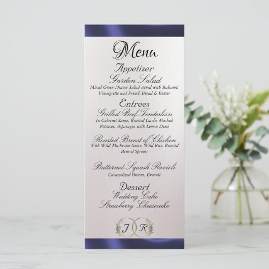 Monogram & Lint - Pearl White Wedding Menu (Staand voorkant)