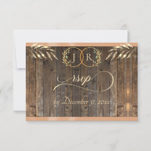 Monogram & Lint - Perzik RSVP Kaartje (Voorkant)