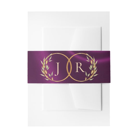 Monogram & Lint - Pruim Uitnodigingen Wikkel (Voorkant Voorbeeld)